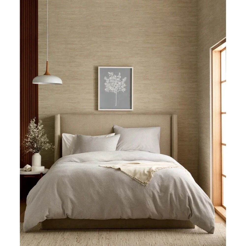 QUINCE ORGANIC LUXE HONEYCOMB STANDARD SHAM SET| Light Gray | MSRP $39.90